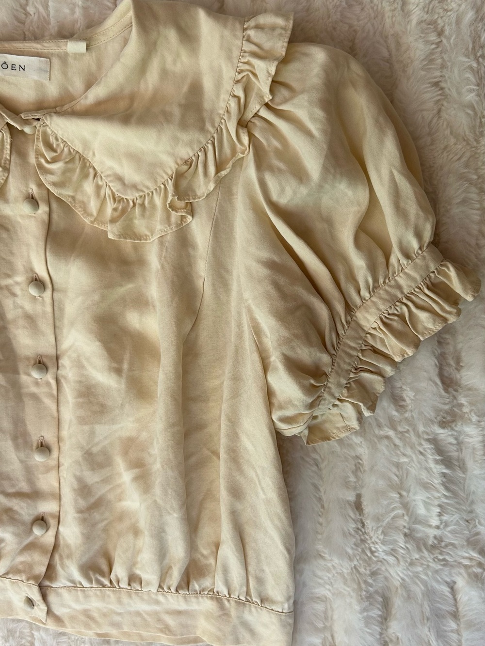 Doen Silk Sparrow Top in Ivory - Picture 6 of 9